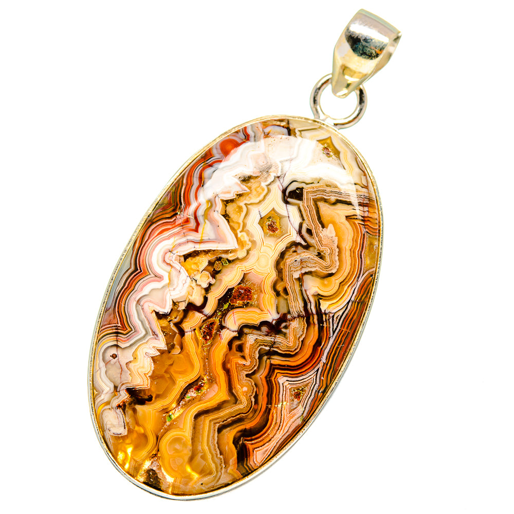 Crazy Lace Agate Pendants handcrafted by Ana Silver Co - PD14522