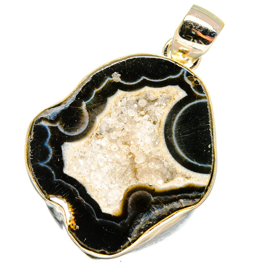 Coconut Geode Slice Pendants handcrafted by Ana Silver Co - PD14540