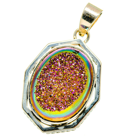 Titanium Druzy Pendants handcrafted by Ana Silver Co - PD14543