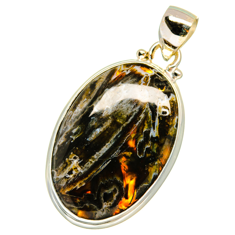 Turkish Tube Agate Pendants handcrafted by Ana Silver Co - PD14580