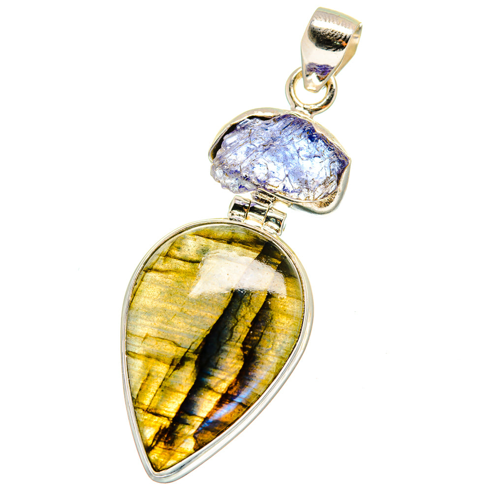 Labradorite, Tanzanite Pendants handcrafted by Ana Silver Co - PD14670