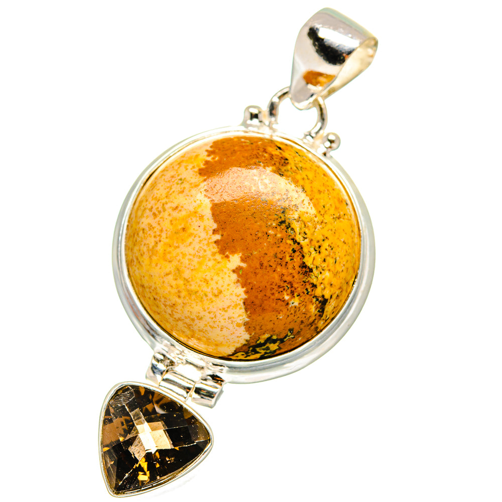 Picture Jasper, Smoky Quartz Pendants handcrafted by Ana Silver Co - PD14693