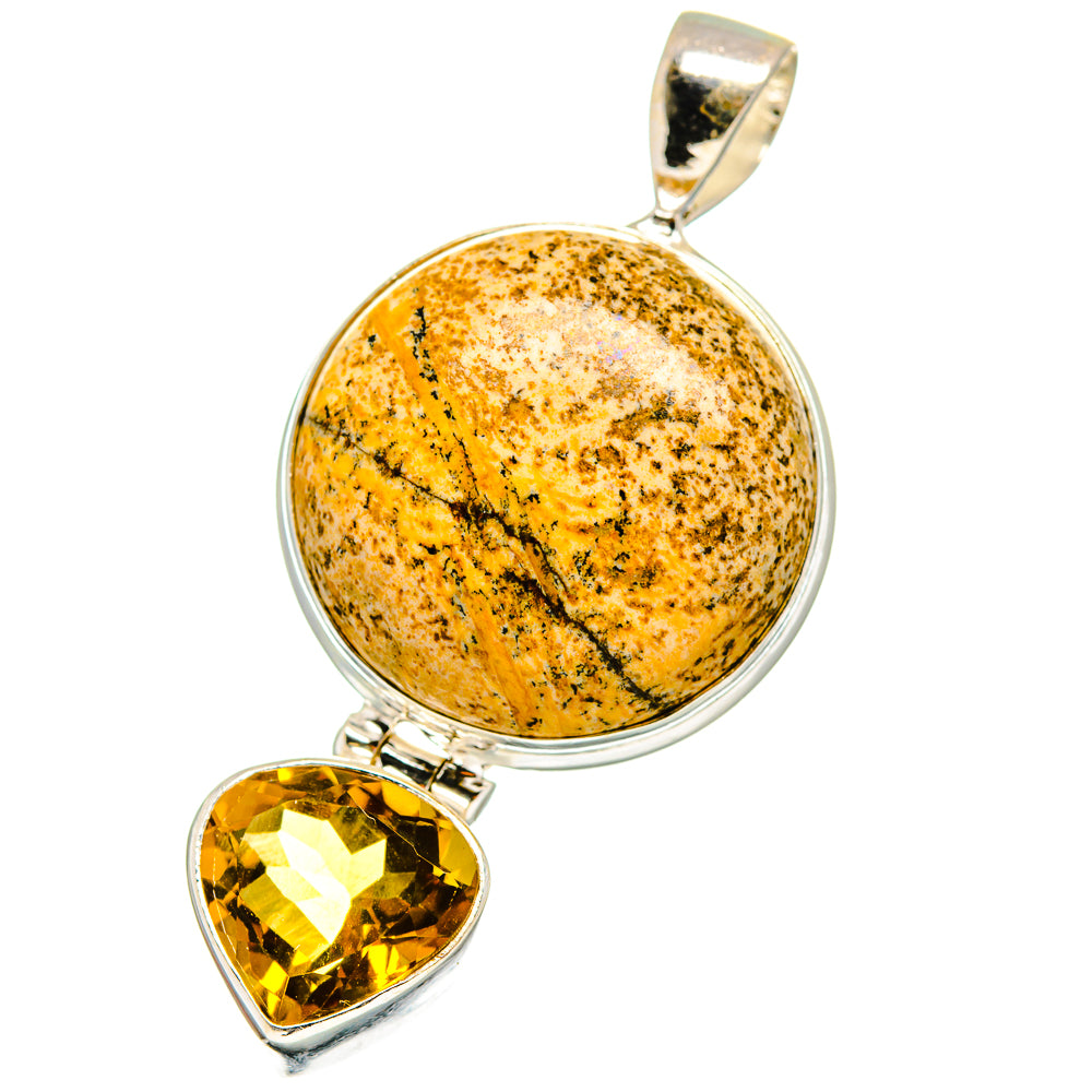 Picture Jasper, Smoky Quartz Pendants handcrafted by Ana Silver Co - PD14694 - Photo 2