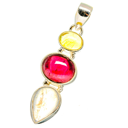 Garnet, Rainbow Moonstone, Ethiopian Opal Pendants handcrafted by Ana Silver Co - PD14734
