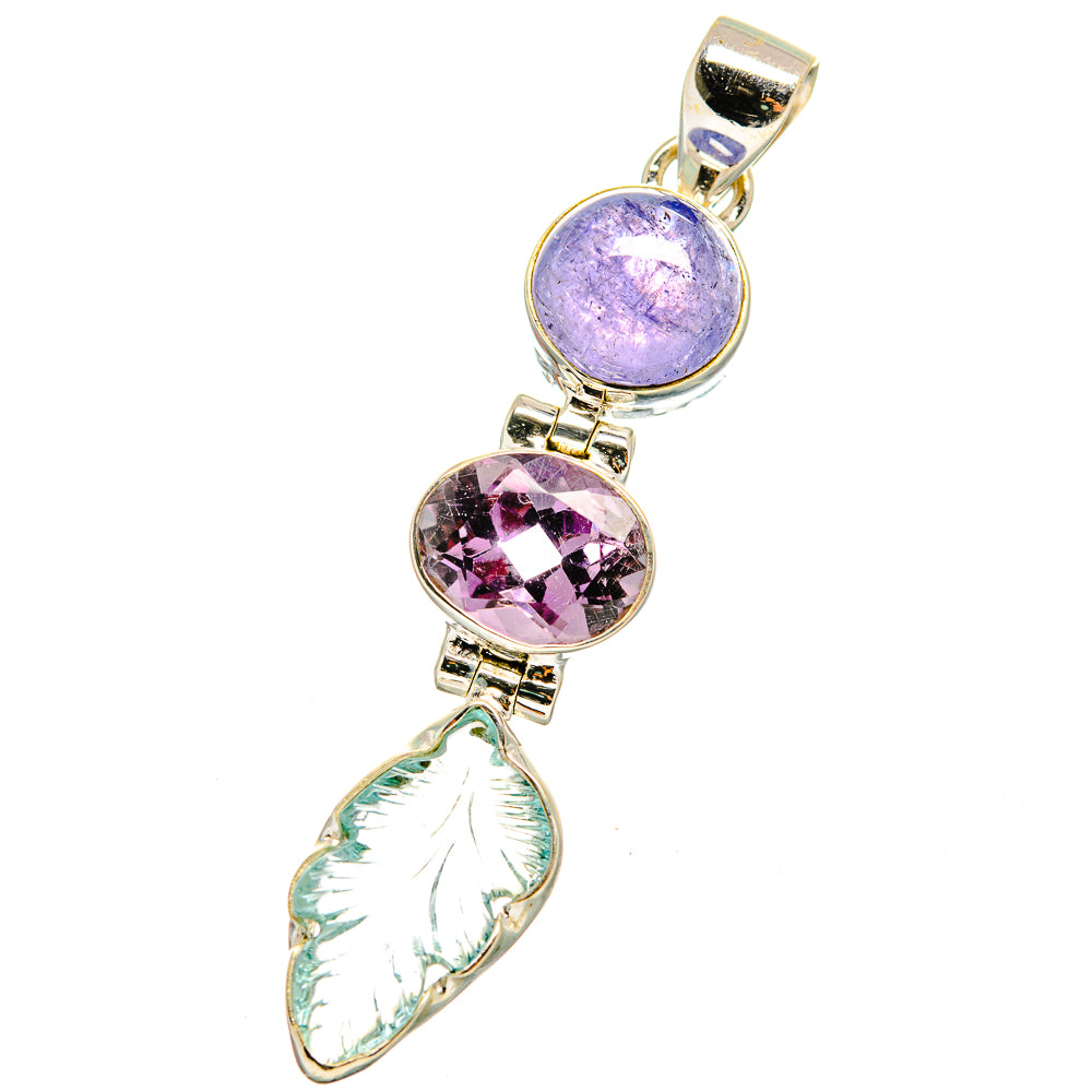 Aquamairne, Amethyst, Tanzanite Pendants handcrafted by Ana Silver Co - PD14746