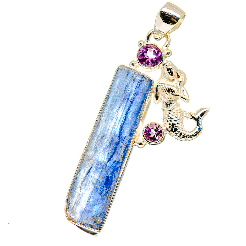 Kyanite, Amethyst Pendants handcrafted by Ana Silver Co - PD14753