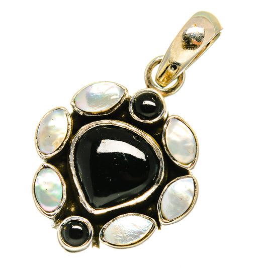 Black Onyx, Cultured Pearl Pendants handcrafted by Ana Silver Co - PD14757