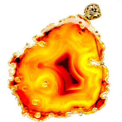 Orange Geode Slice Pendants handcrafted by Ana Silver Co - PD14801