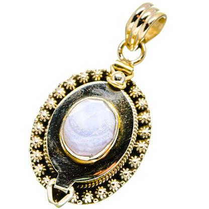 Blue Lace Agate Pendants handcrafted by Ana Silver Co - PD14809