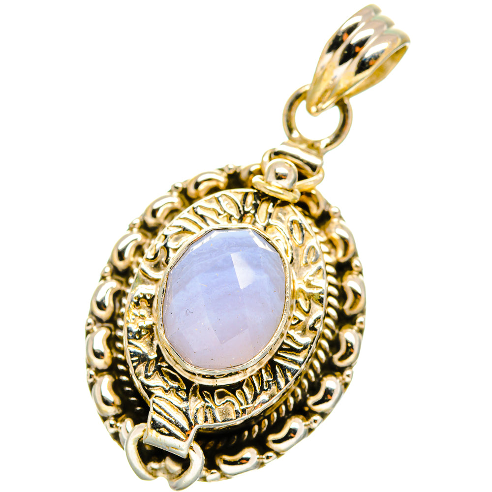 Blue Lace Agate Pendants handcrafted by Ana Silver Co - PD14814