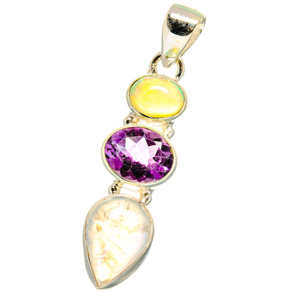 Rainbow Moonstone Pendants handcrafted by Ana Silver Co - PD14860