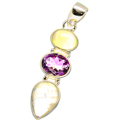 Rainbow Moonstone Pendants handcrafted by Ana Silver Co - PD14863