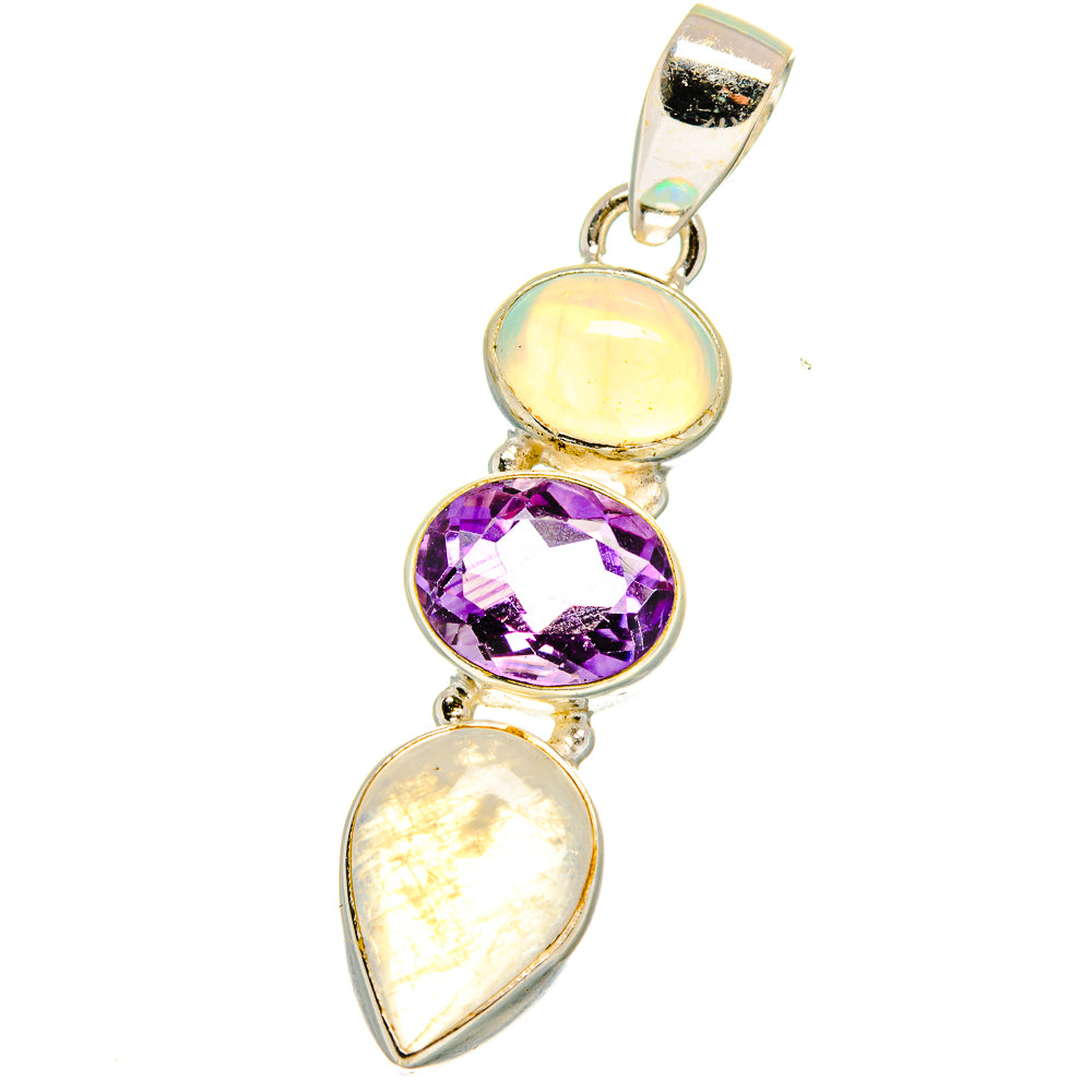 Rainbow Moonstone Pendants handcrafted by Ana Silver Co - PD14864