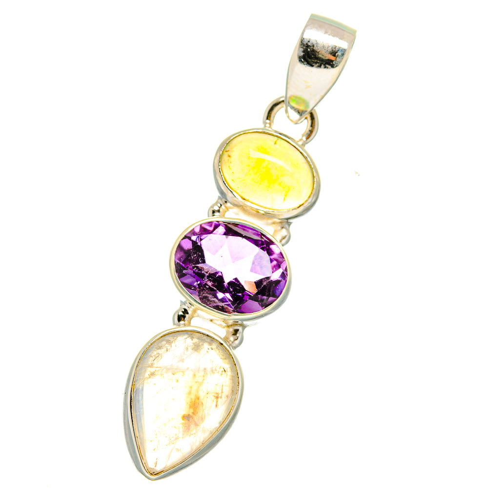 Rainbow Moonstone Pendants handcrafted by Ana Silver Co - PD14865