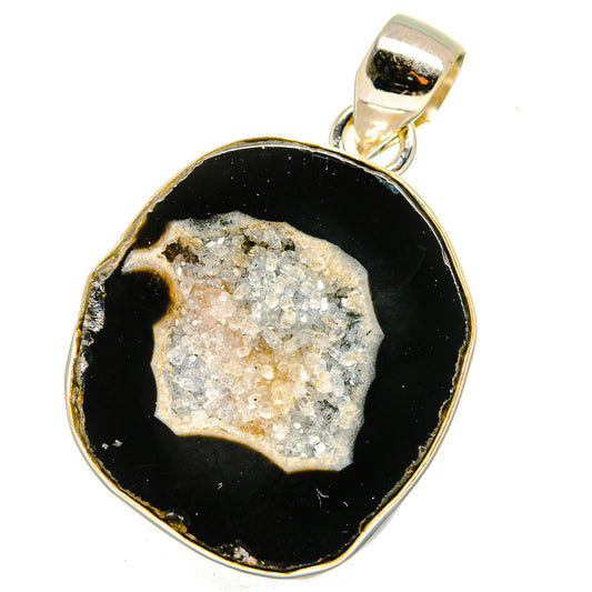Coconut Geode Slice Pendants handcrafted by Ana Silver Co - PD14926