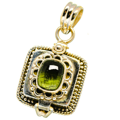 Green Tourmaline Pendants handcrafted by Ana Silver Co - PD15091