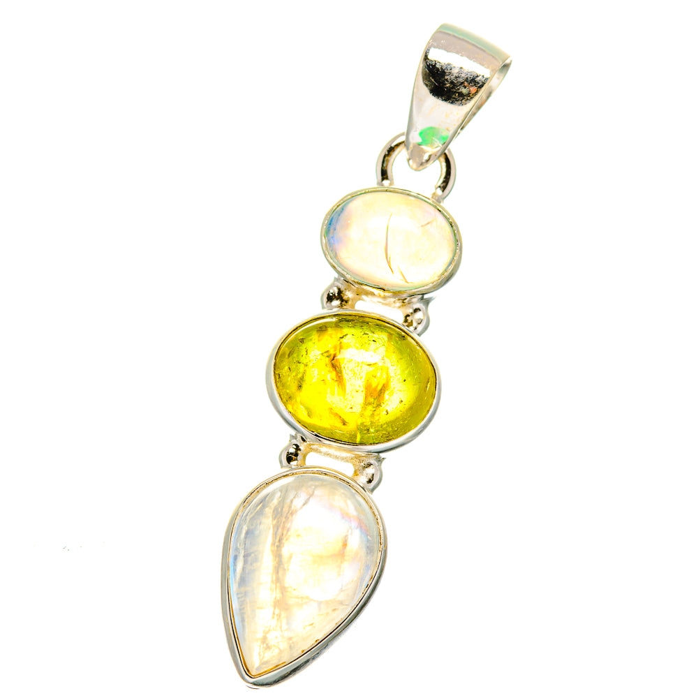 Rainbow Moonstone Pendants handcrafted by Ana Silver Co - PD15113