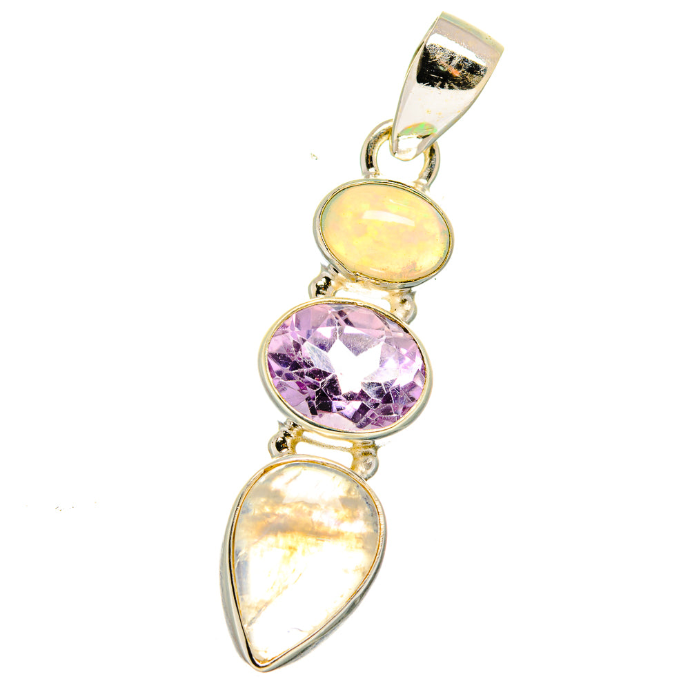 Rainbow Moonstone Pendants handcrafted by Ana Silver Co - PD15115