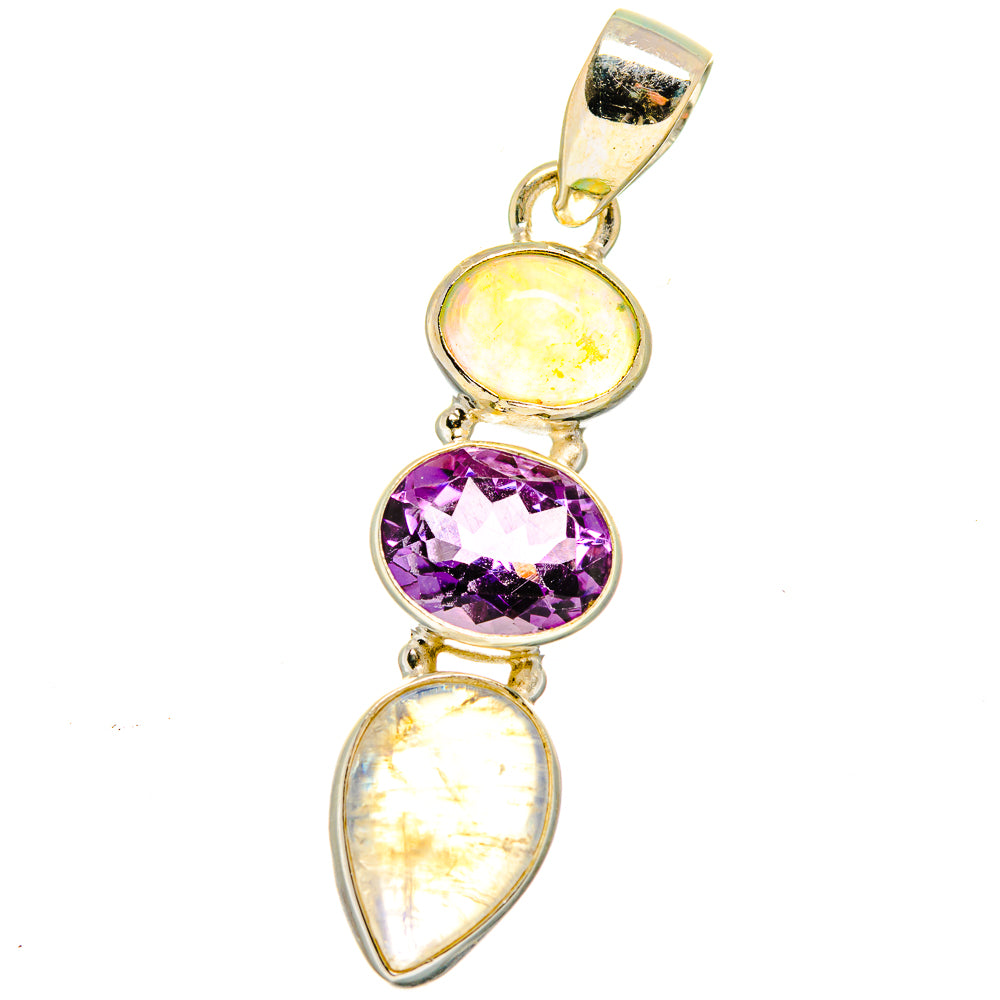 Rainbow Moonstone Pendants handcrafted by Ana Silver Co - PD15117