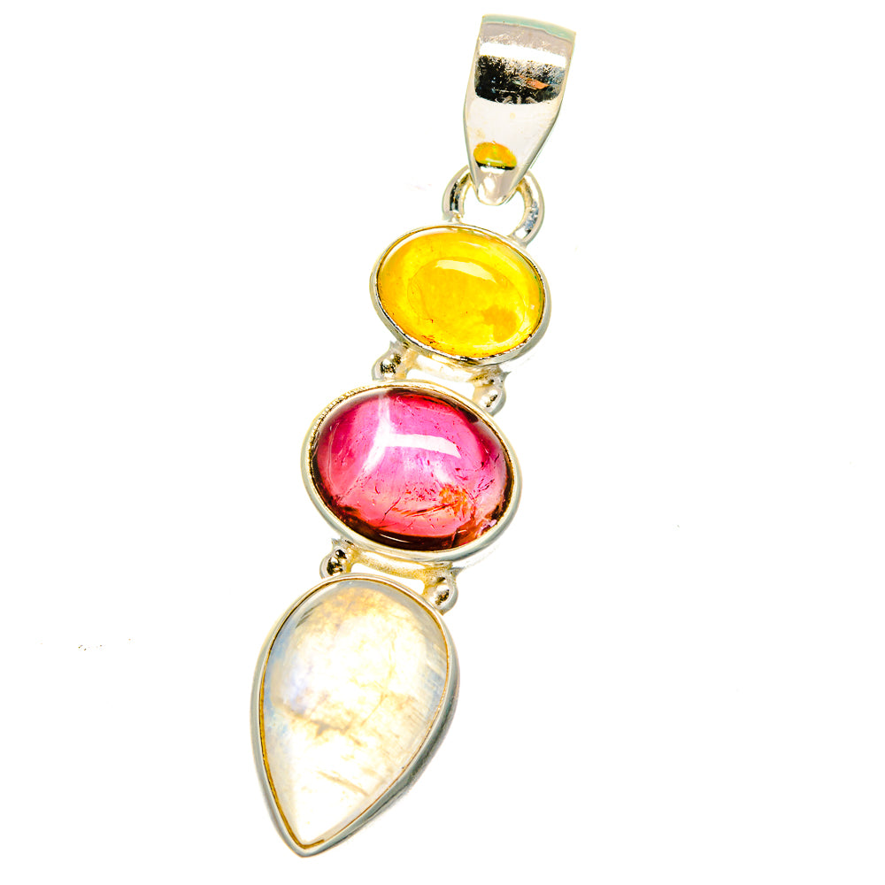 Rainbow Moonstone Pendants handcrafted by Ana Silver Co - PD15118