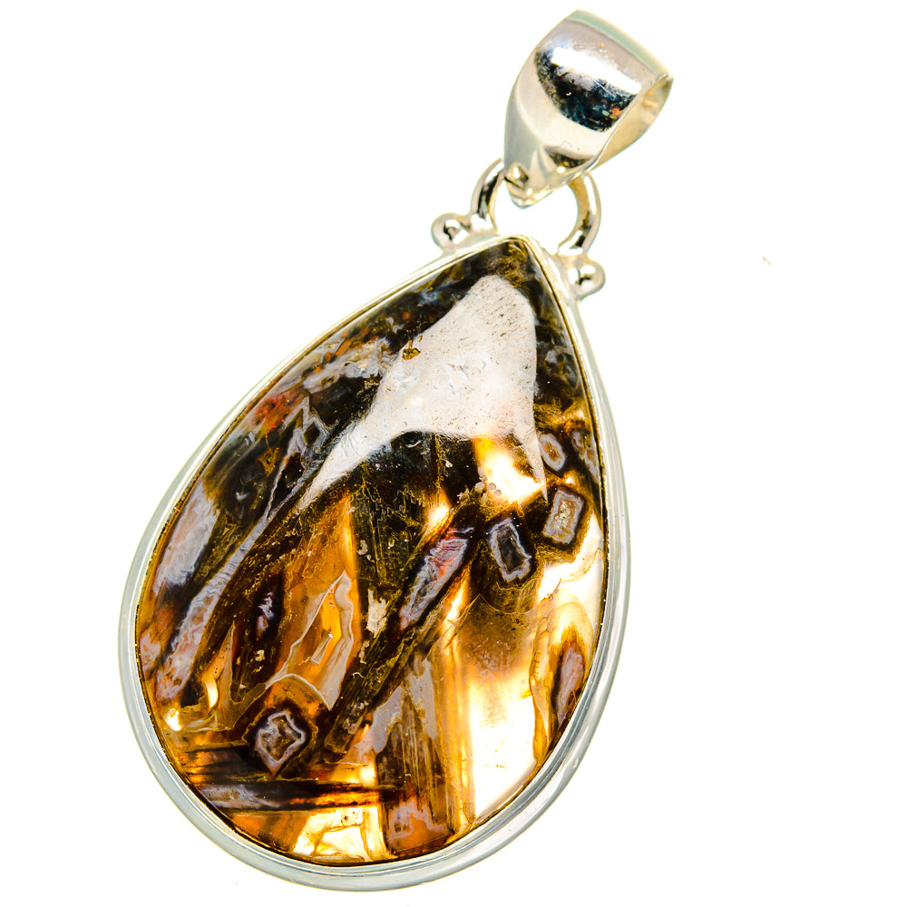 Turkish Tube Agate Pendants handcrafted by Ana Silver Co - PD15205 - Photo 2