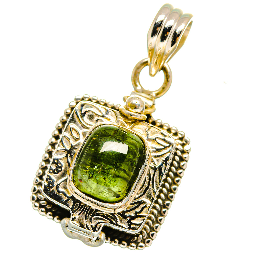 Green Tourmaline Pendants handcrafted by Ana Silver Co - PD15223