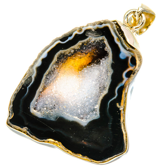 Coconut Geode Slice Pendants handcrafted by Ana Silver Co - PD15317