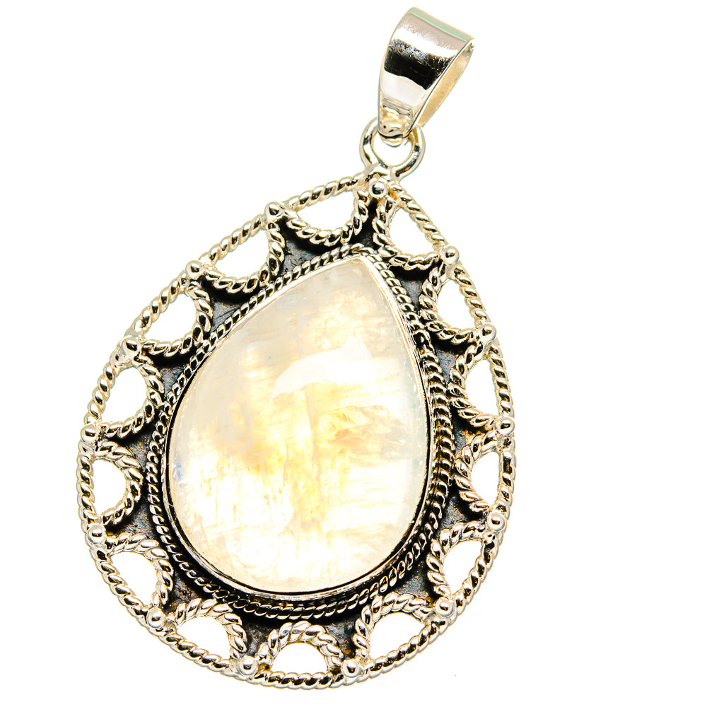 Rainbow Moonstone Pendants handcrafted by Ana Silver Co - PD15369