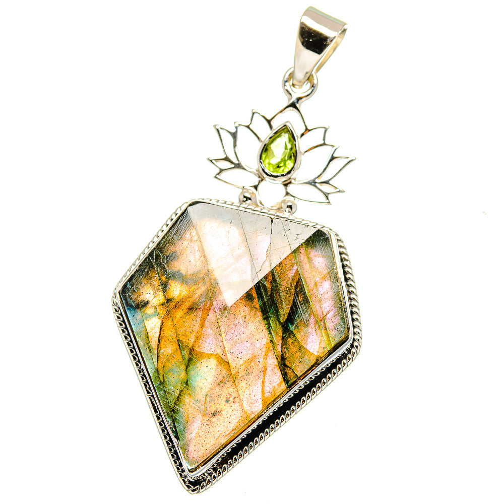 Labradorite, Peridot Pendants handcrafted by Ana Silver Co - PD15375