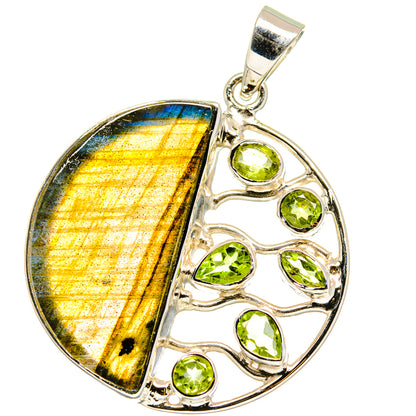 Labradorite, Peridot Pendants handcrafted by Ana Silver Co - PD15376