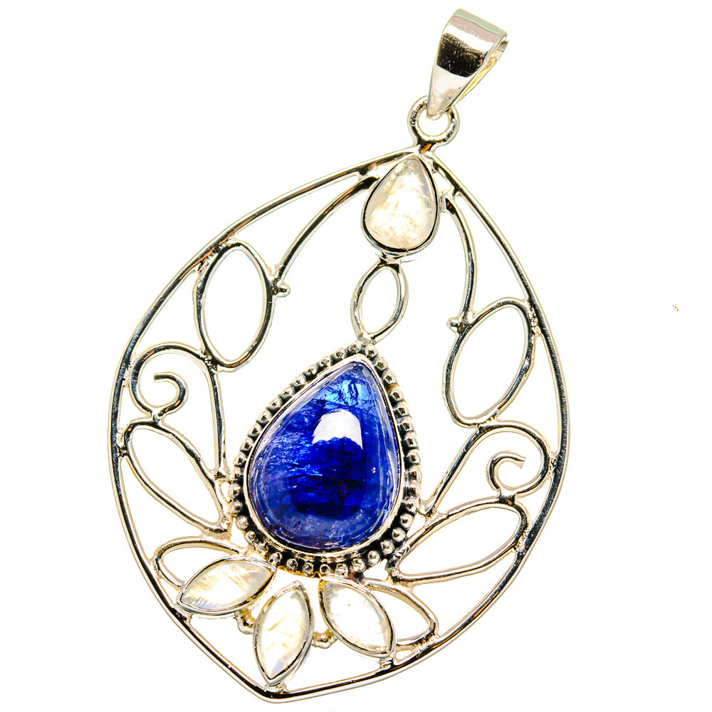 Sapphire, Rainbow Moonstone Pendants handcrafted by Ana Silver Co - PD15383