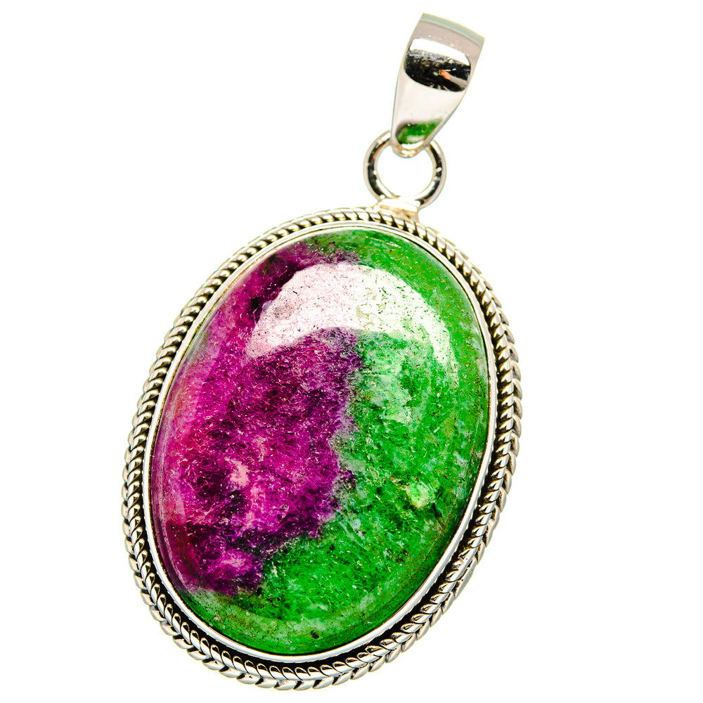 Ruby Zoisite Pendants handcrafted by Ana Silver Co - PD15418
