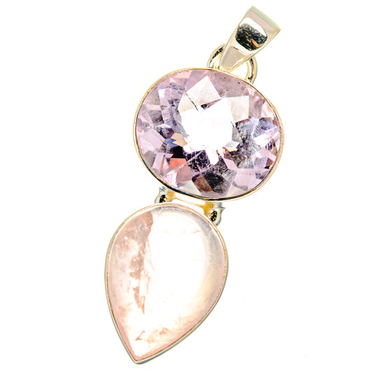 Rose Quartz Pendants handcrafted by Ana Silver Co - PD15462