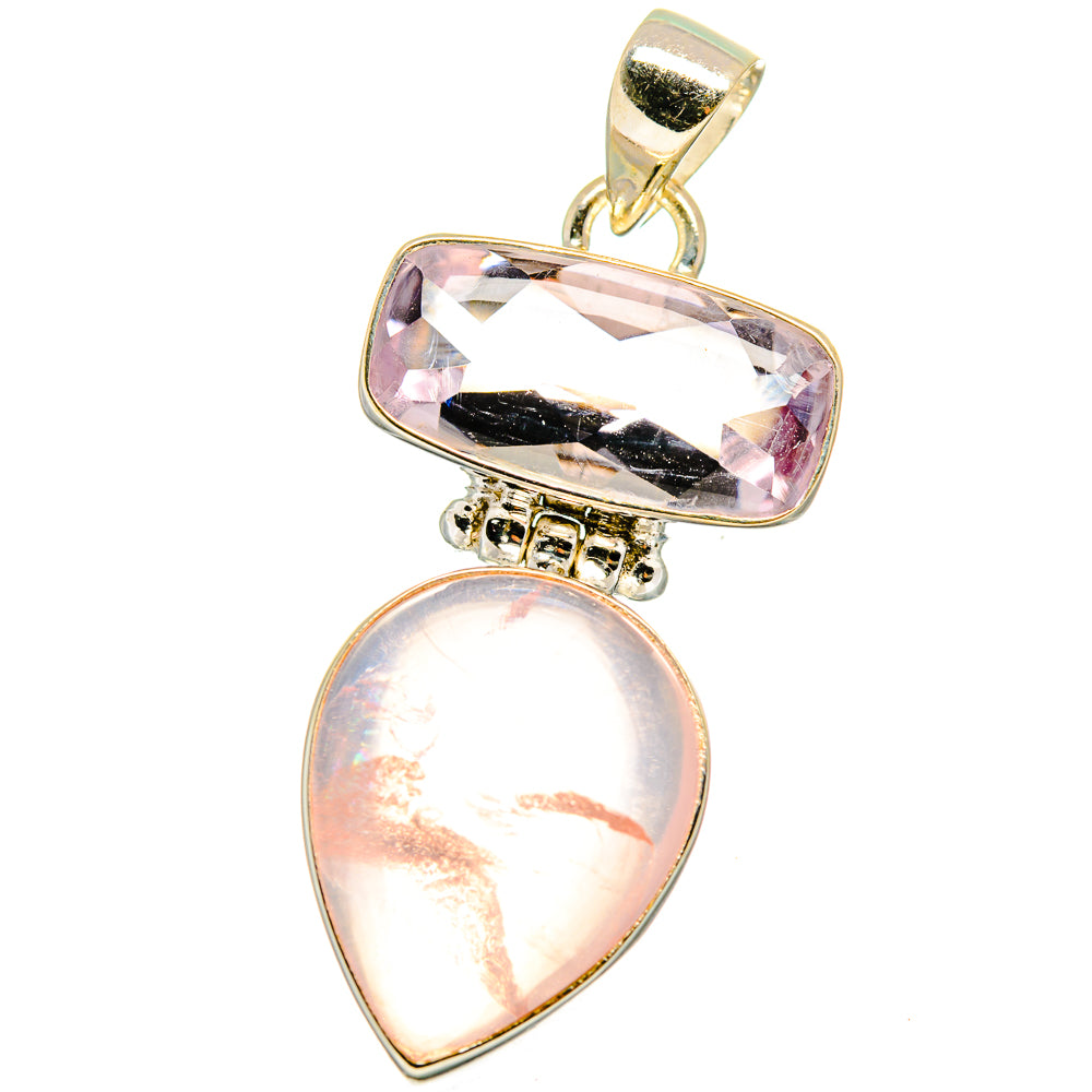 Rose Quartz Pendants handcrafted by Ana Silver Co - PD15468