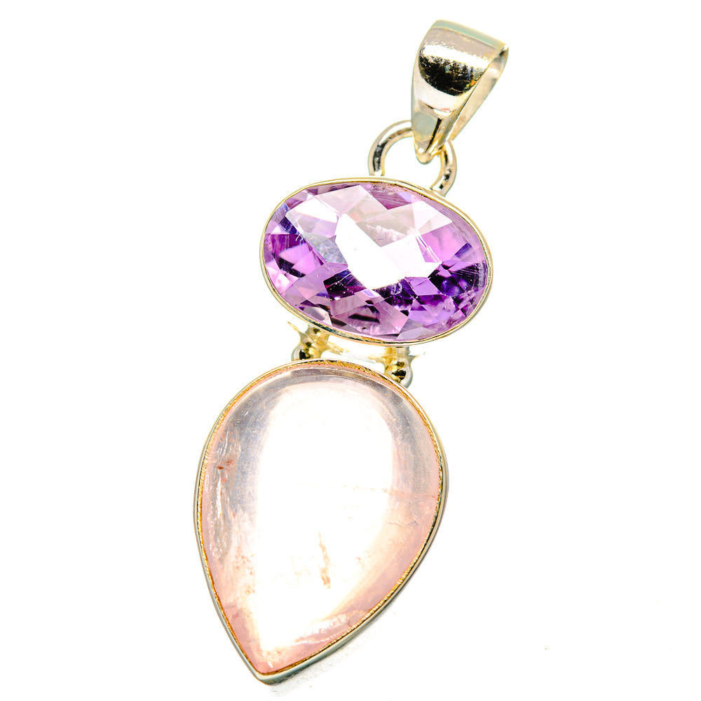 Rose Quartz Pendants handcrafted by Ana Silver Co - PD15475