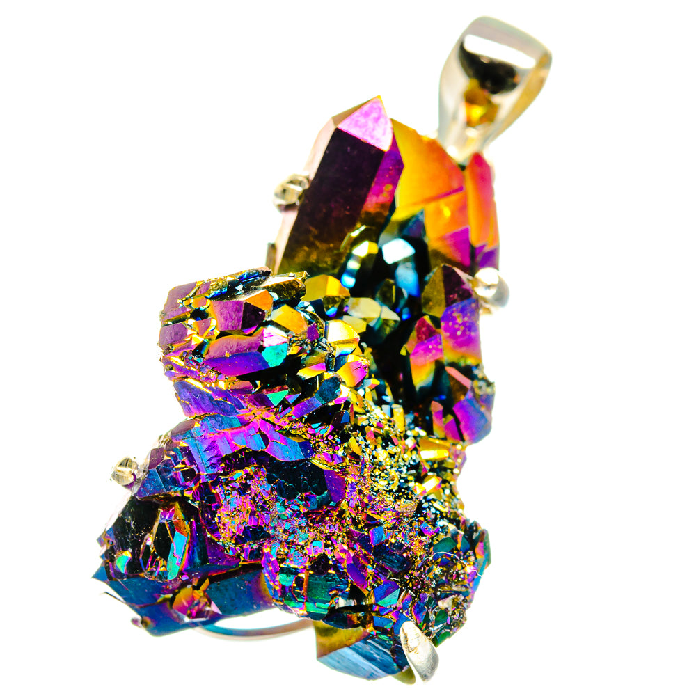 Titanium Sunshine Druzy Pendants handcrafted by Ana Silver Co - PD15491