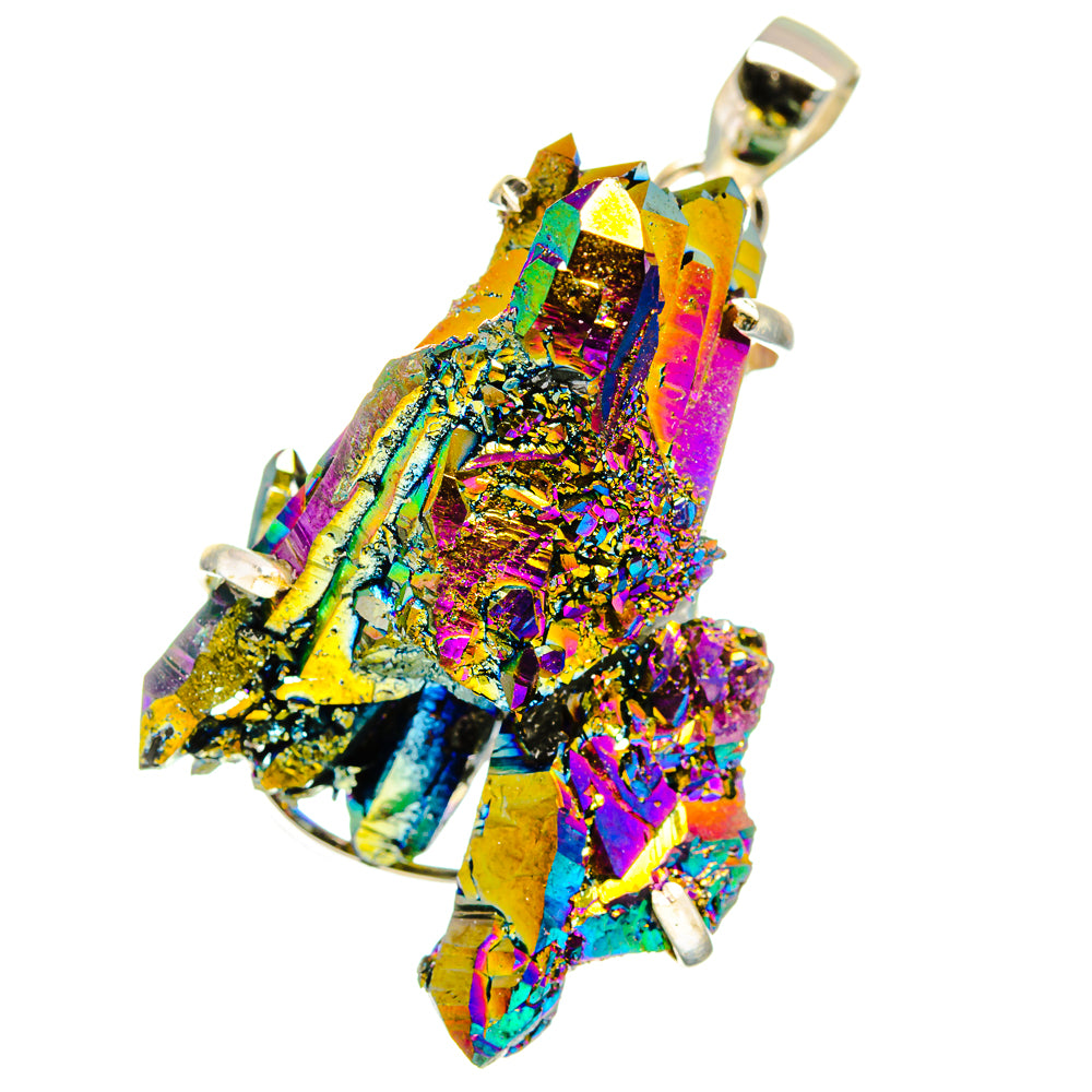 Titanium Sunshine Druzy Pendants handcrafted by Ana Silver Co - PD15496