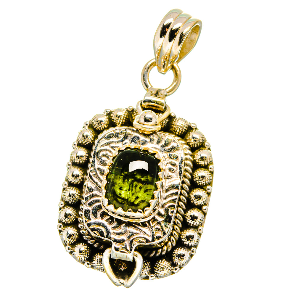 Green Tourmaline Pendants handcrafted by Ana Silver Co - PD15505