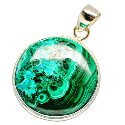 Malachite In Chrysocolla Pendants handcrafted by Ana Silver Co - PD15541