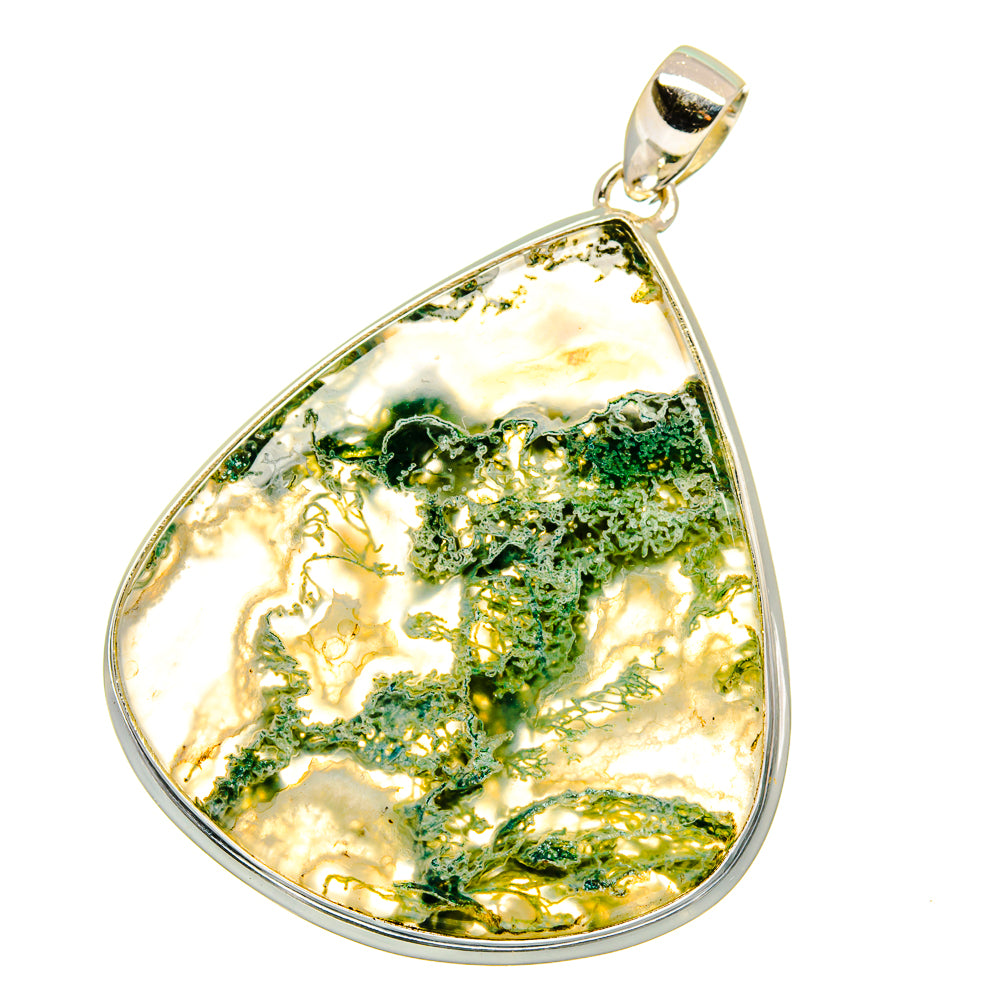 Green Moss Agate Pendants handcrafted by Ana Silver Co - PD15550