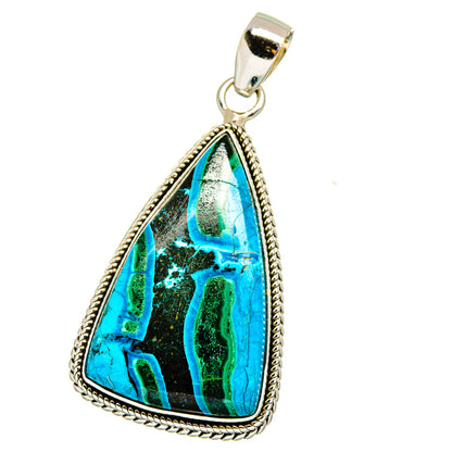 Malachite In Chrysocolla Pendants handcrafted by Ana Silver Co - PD15671