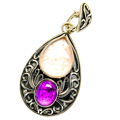 Rose Quartz Pendants handcrafted by Ana Silver Co - PD15733
