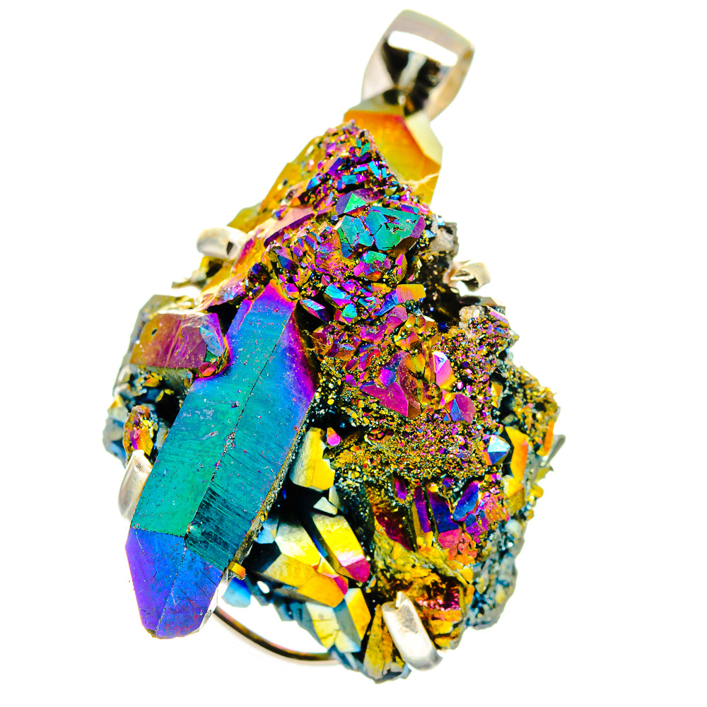 Titanium Sunshine Druzy Pendants handcrafted by Ana Silver Co - PD15736