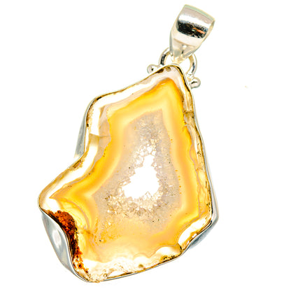White Geode Slice Pendants handcrafted by Ana Silver Co - PD15742