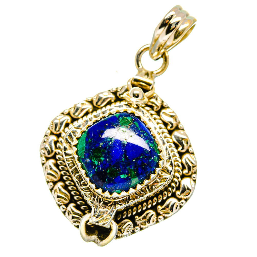 925 sterling silver filigree pendant with blue oval gemstone and loop bail
