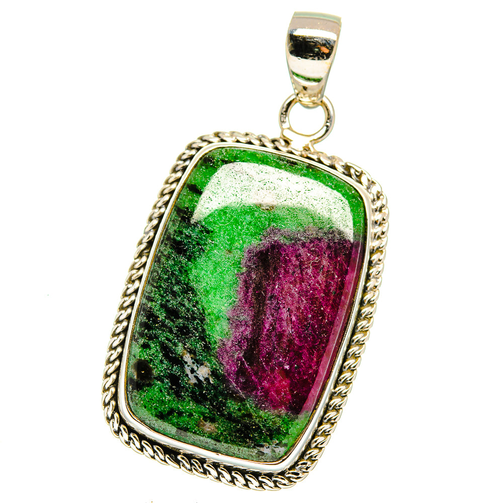 Ruby Zoisite Pendants handcrafted by Ana Silver Co - PD15919
