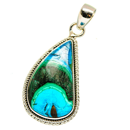 Malachite In Chrysocolla Pendants handcrafted by Ana Silver Co - PD15929