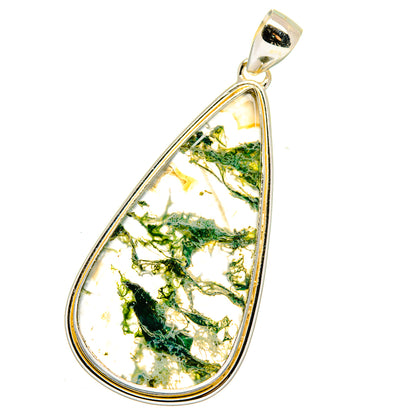 Green Moss Agate Pendants handcrafted by Ana Silver Co - PD15932
