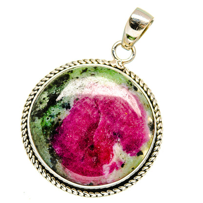 Ruby Zoisite Pendants handcrafted by Ana Silver Co - PD15973