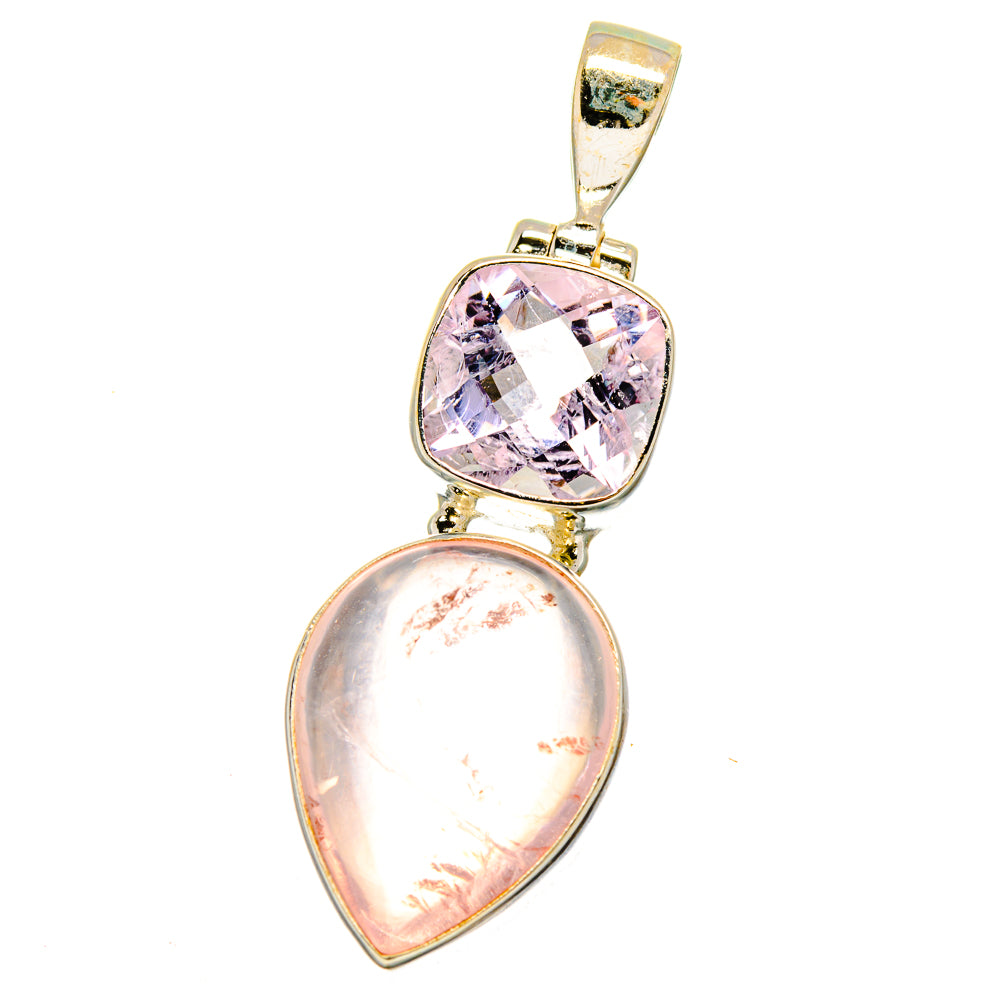 Rose Quartz Pendants handcrafted by Ana Silver Co - PD16056